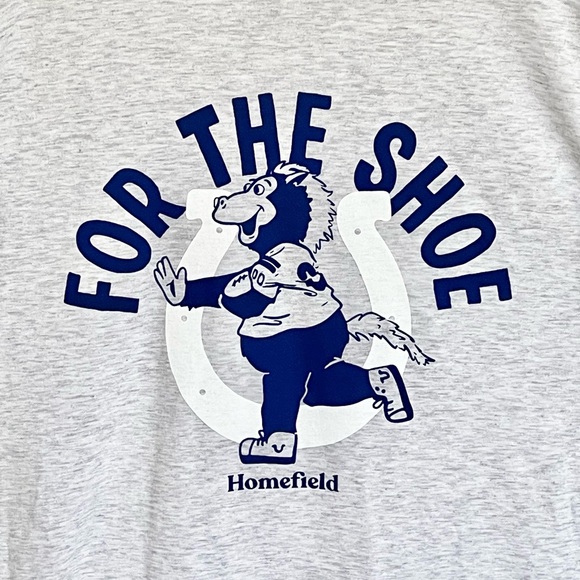 NEW Homefield NFL Indianapolis Colts Blue “For The Shoe” Gray T Shirt Adult S - Picture 5 of 9